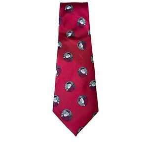 Noel 100% Silk Vintage Neck Tie Vintage Santa Claus Portraits Red Christmas USA